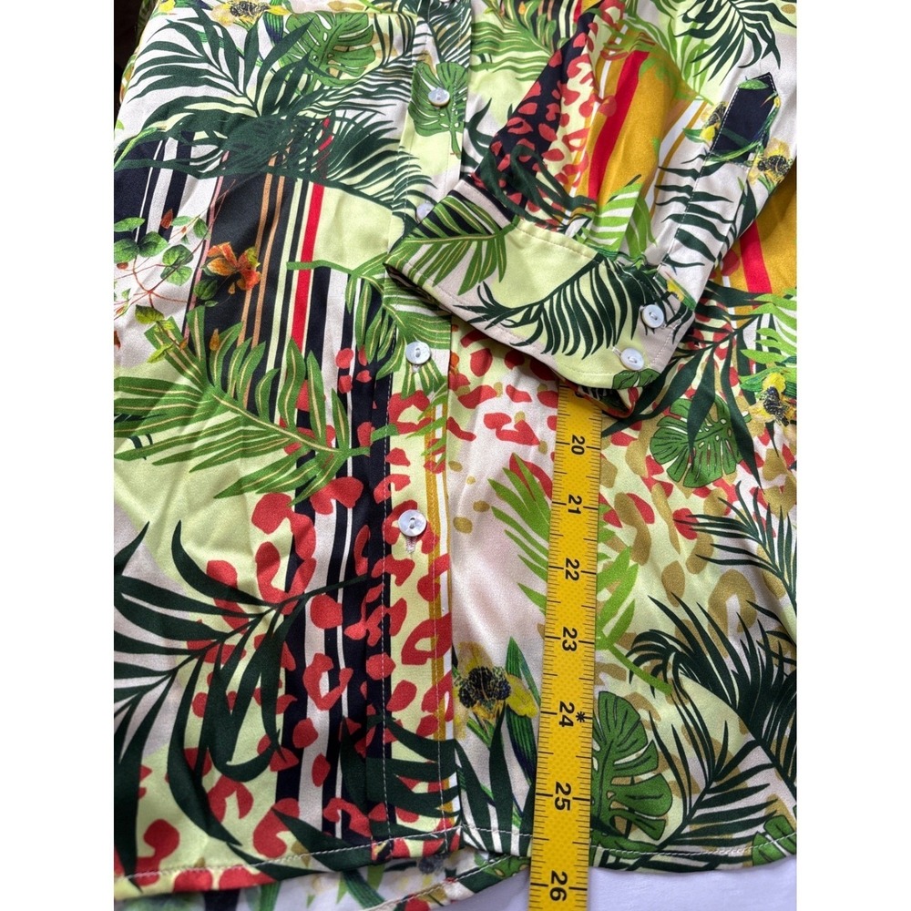 L'AGENCE Womens Floral Tropical 100% Silk‎ Button Down Shirt XS Excellent Resort - Picture 11 of 11